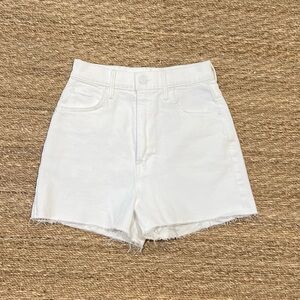 Mother white denim shorts tunnel vision 25 high waisted